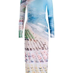 Alice + Olivia Beige and Blue Dress